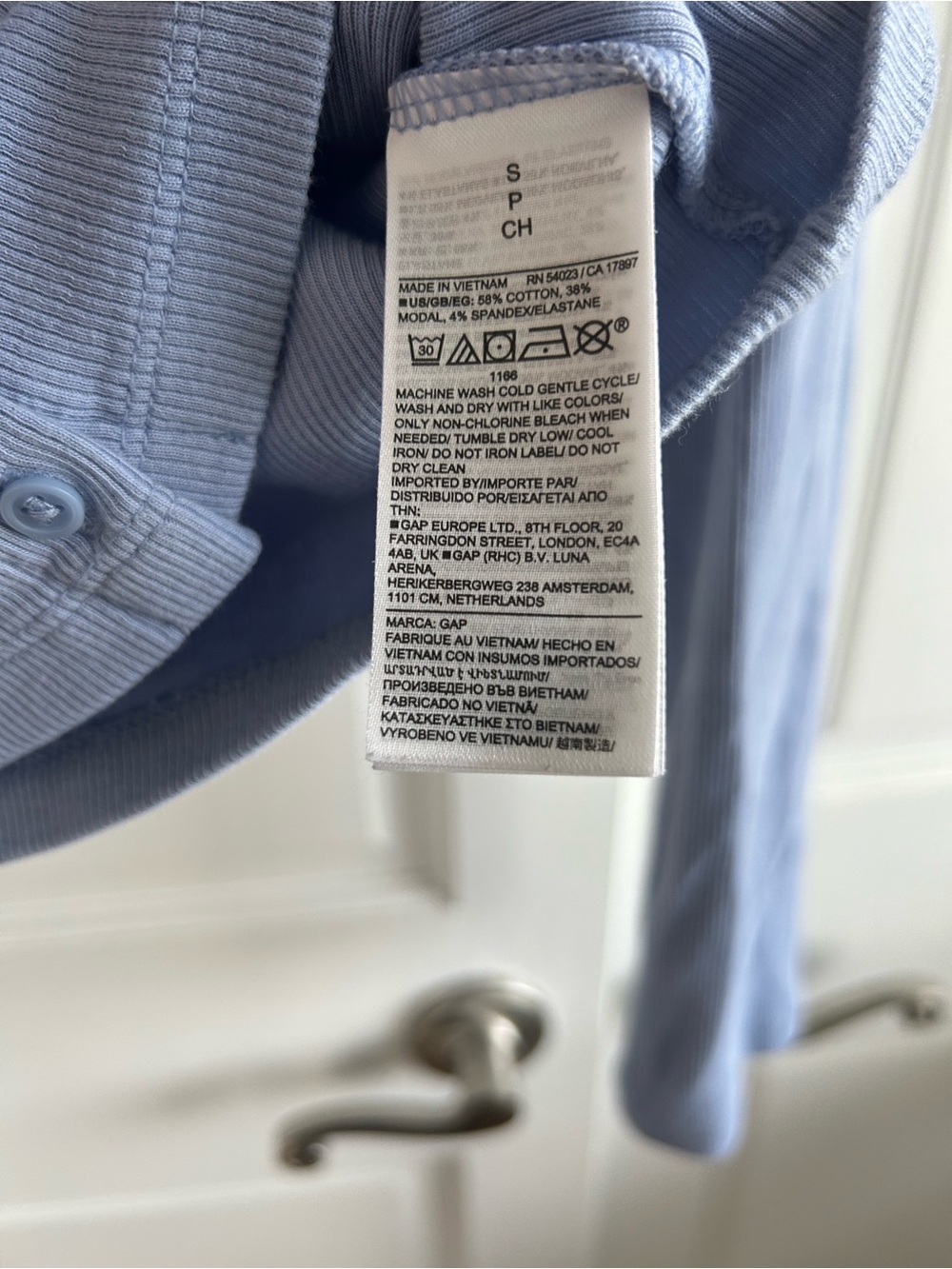 GAP Dusty Blue Ribbed Button-Front Cardigan - Picture 6 of 6